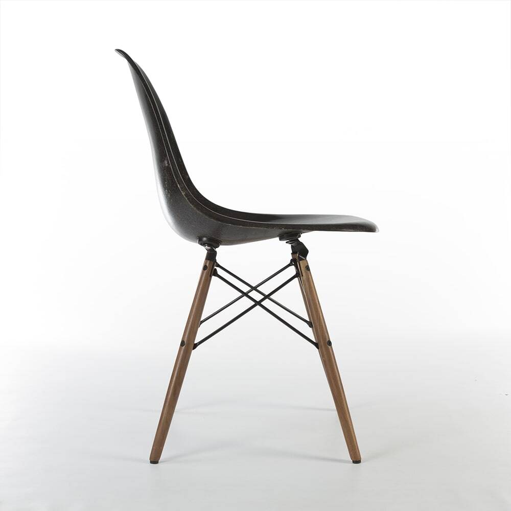 Chaise d'appoint noire Eames DSW originale vintage Herman Miller