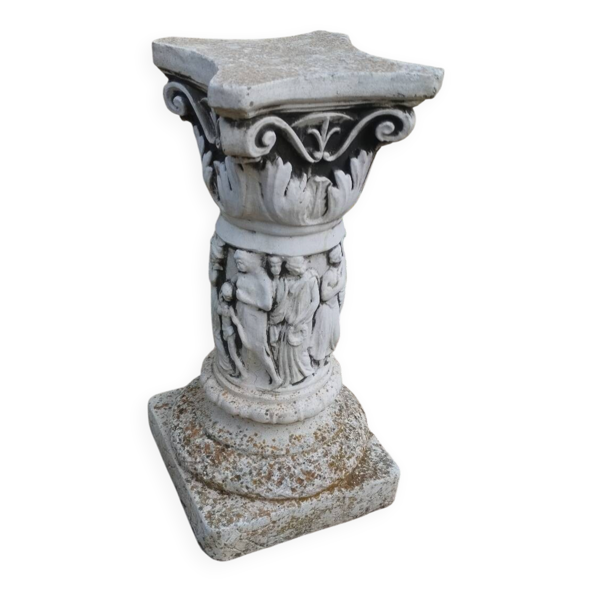 Vintage antique stone Medici garden planters