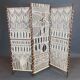 Paravent structure bois et macramé