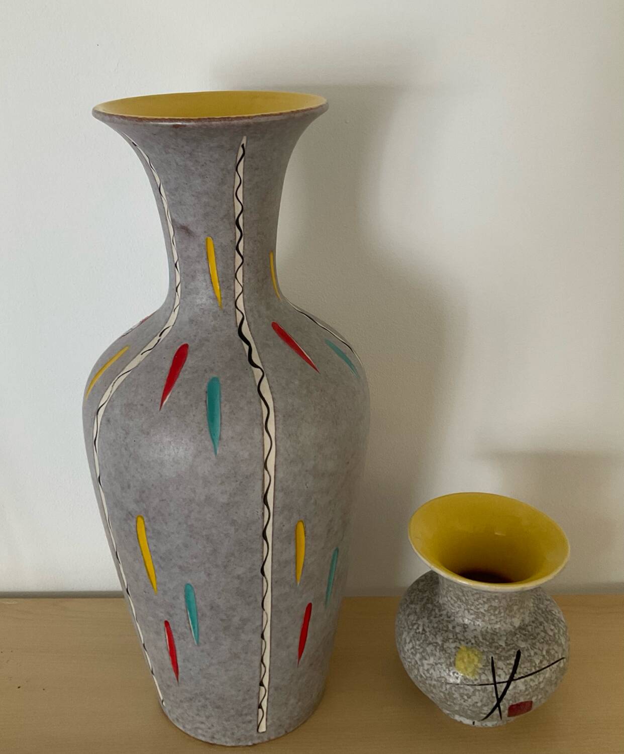 Duo of vintage Scheurich Keramik vases