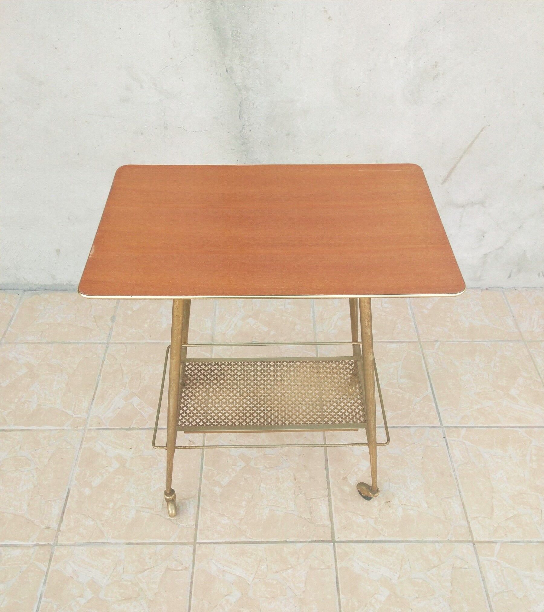 Vintage dessert in formica and brass