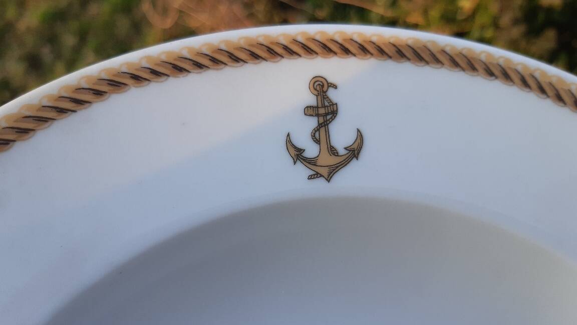 Set of 6 Limoges "marine nationale" soup plates