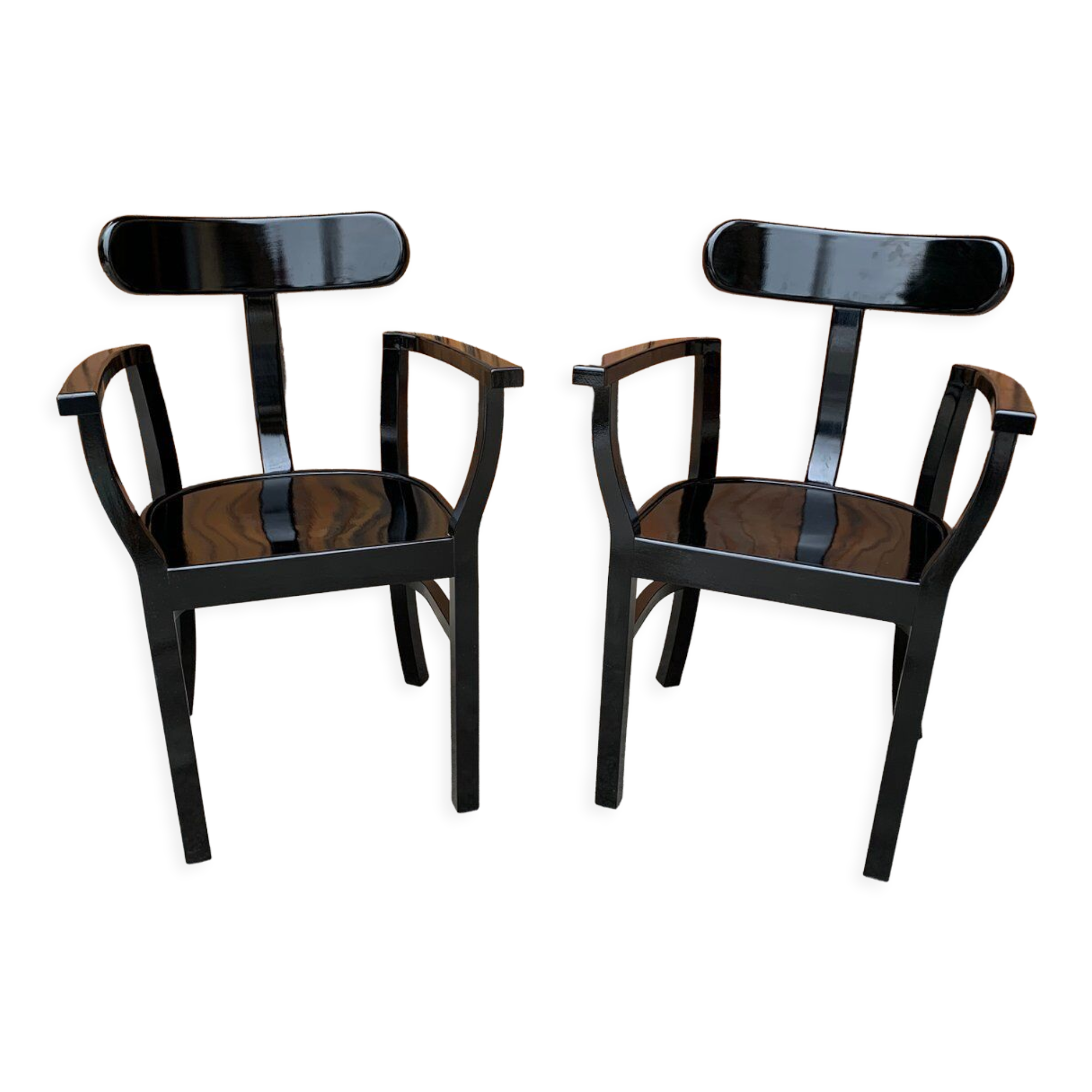 Art deco chairs by Lajos Kozma for Woodworking RT, 1920s