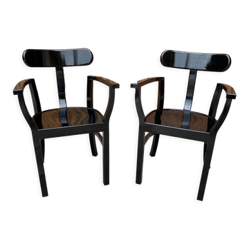 Chaises art déco par Lajos Kozma pour travail du bois RT, années 1920