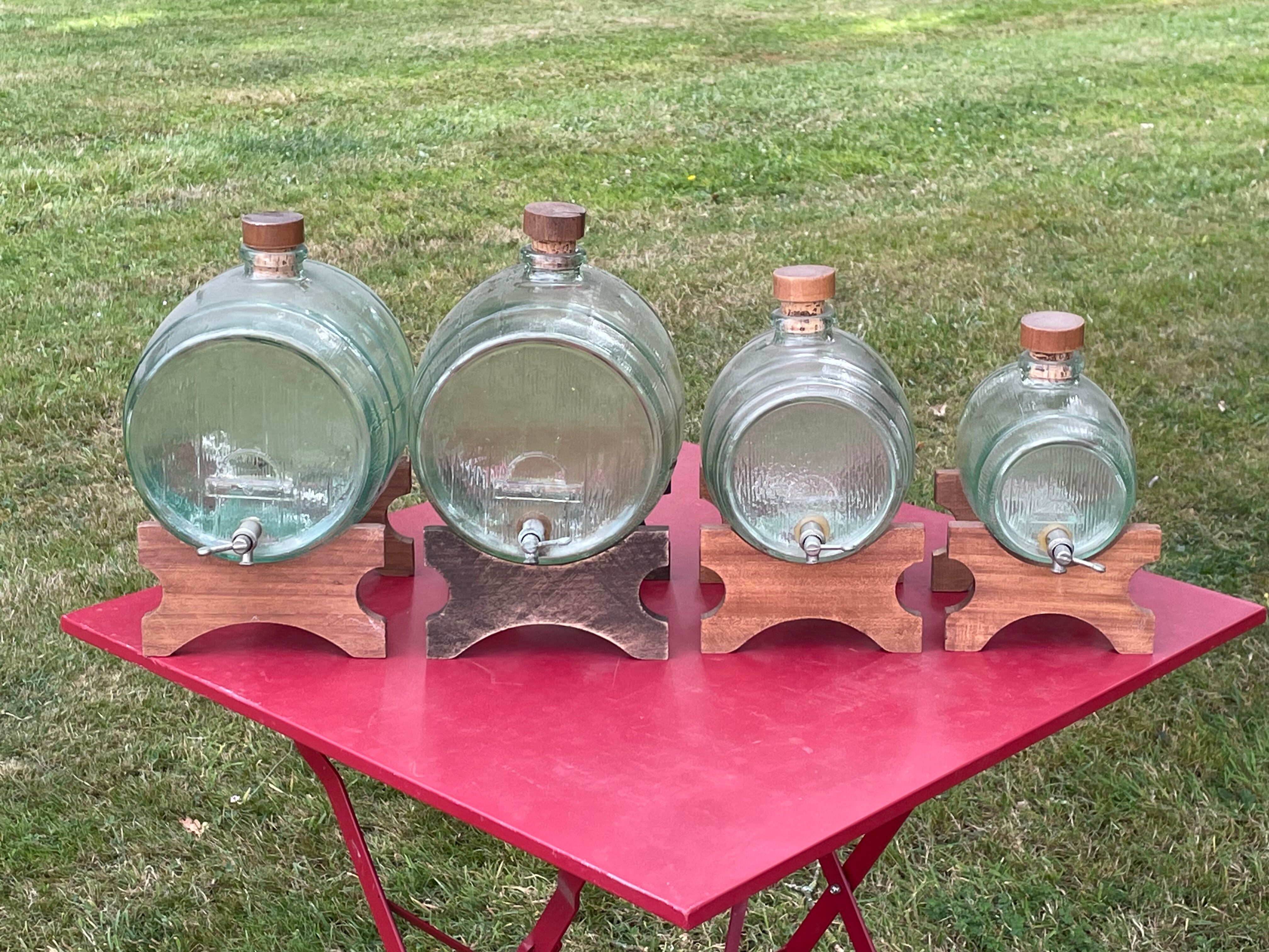 Set of 4 glass barrel
