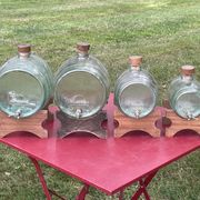 Set of 4 glass barrel