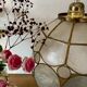 Vintage lampshade suspension in mother-of-pearl and brass