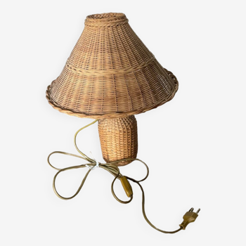 Vintage all-wicker lamp