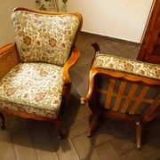 Set of 2 German Chippendale Cane Armchairs by Adolf Wrenger