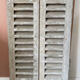 Set of 2 large old louvered shutters