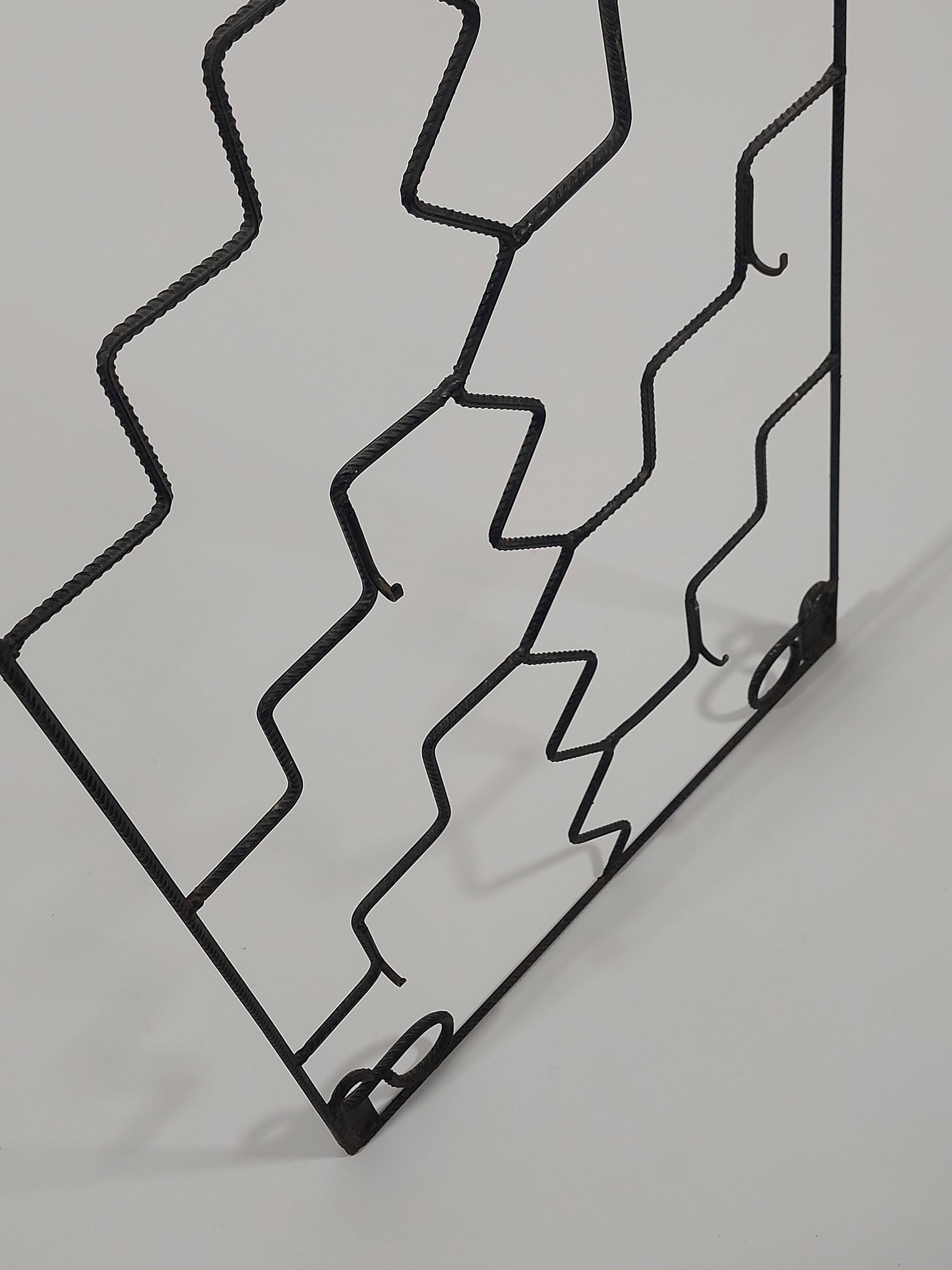 Vintage hand welded one of a kind structural steel coat rack