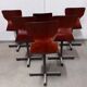Set of 6 mid-century modern Pagholz chairs, moulded plywood seats, steel base, 1960s