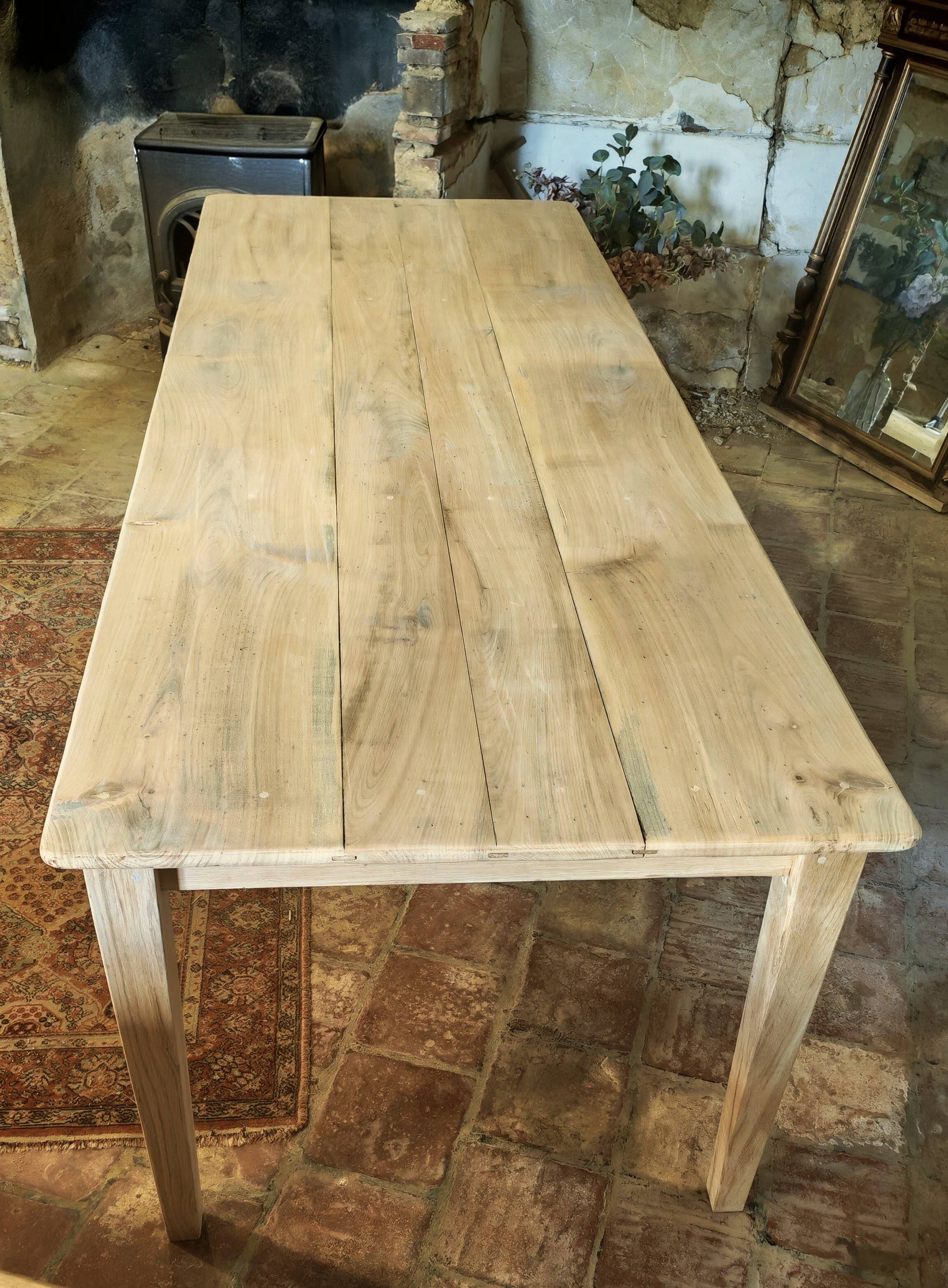 Raw solid oak and chestnut farmhouse table 244cm