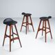 Erik Buch set of three “OD61” bar stools in rosewood Oddense Denmark 1965