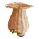 Vase en osier et verre forme fleur