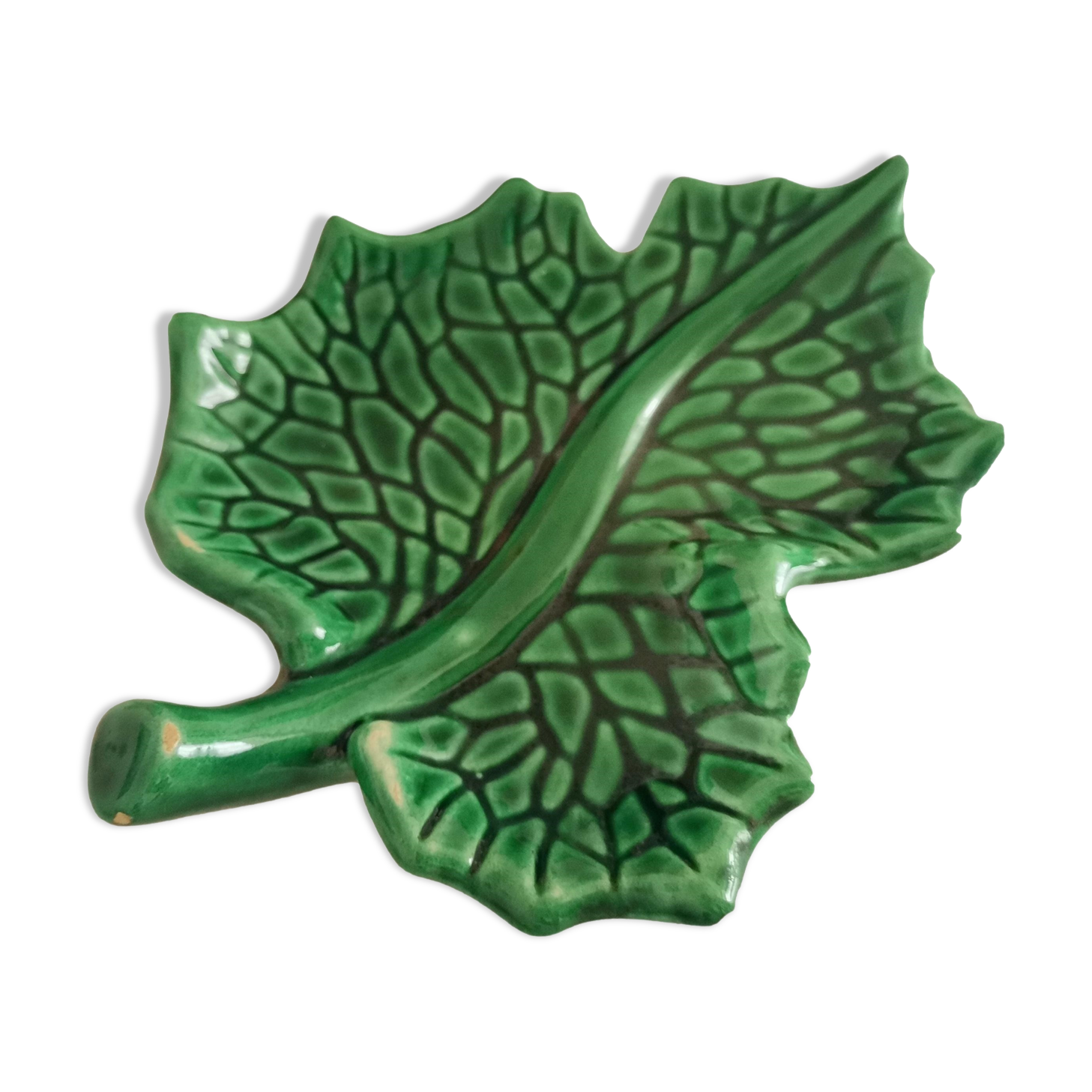 Green leaf trinket bowl by Vallauris