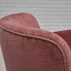1960s, pair of Danish lounge chairs, original condition, light pink furniture velour.