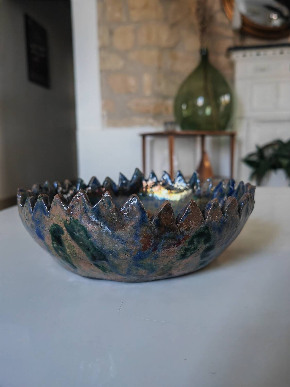 Empty raku pocket bowl