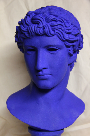 bust Apollo Greek Roman blue design