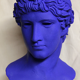bust Apollo Greek Roman blue design