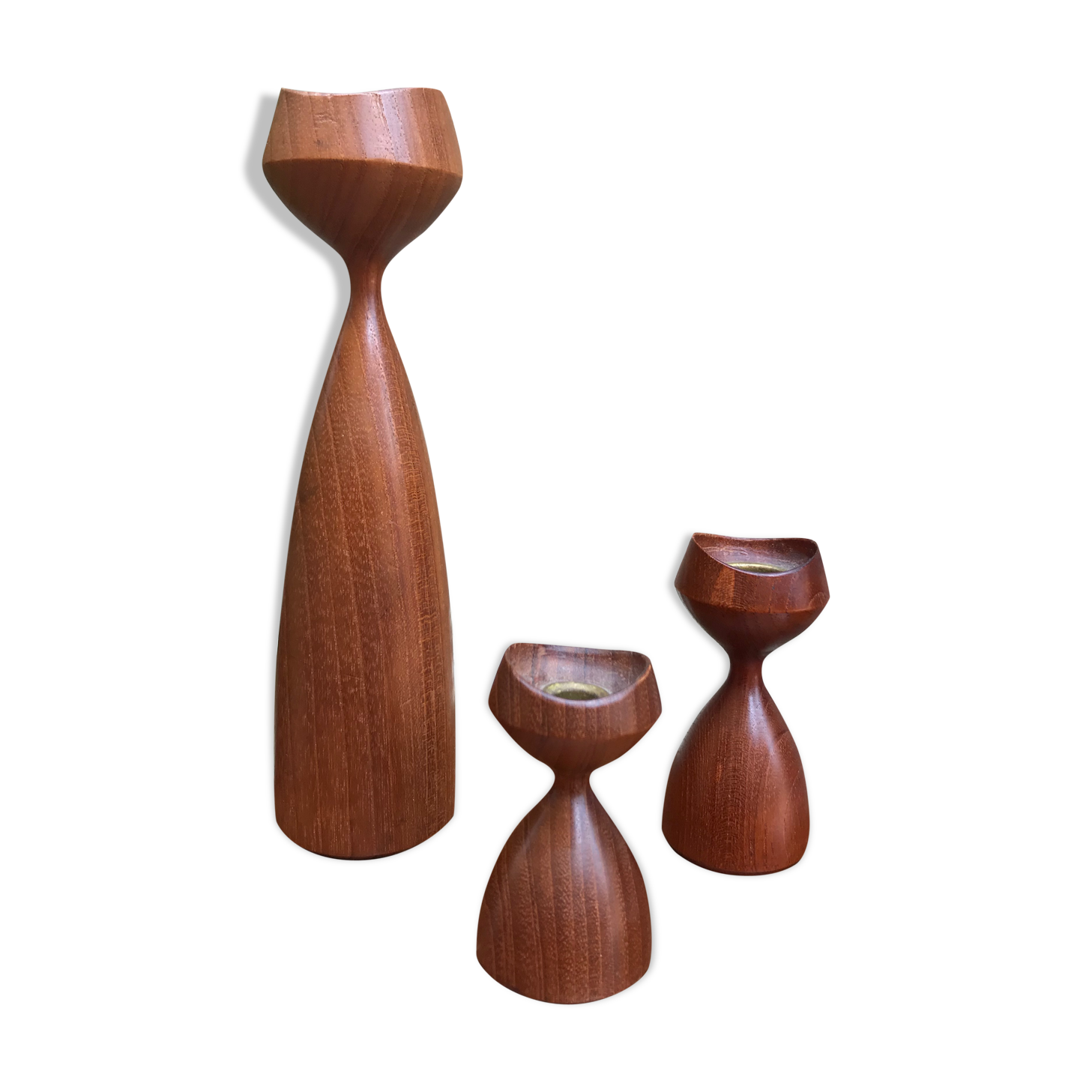 Trio of scandinavian candle holders 1960
