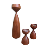 Trio of scandinavian candle holders 1960