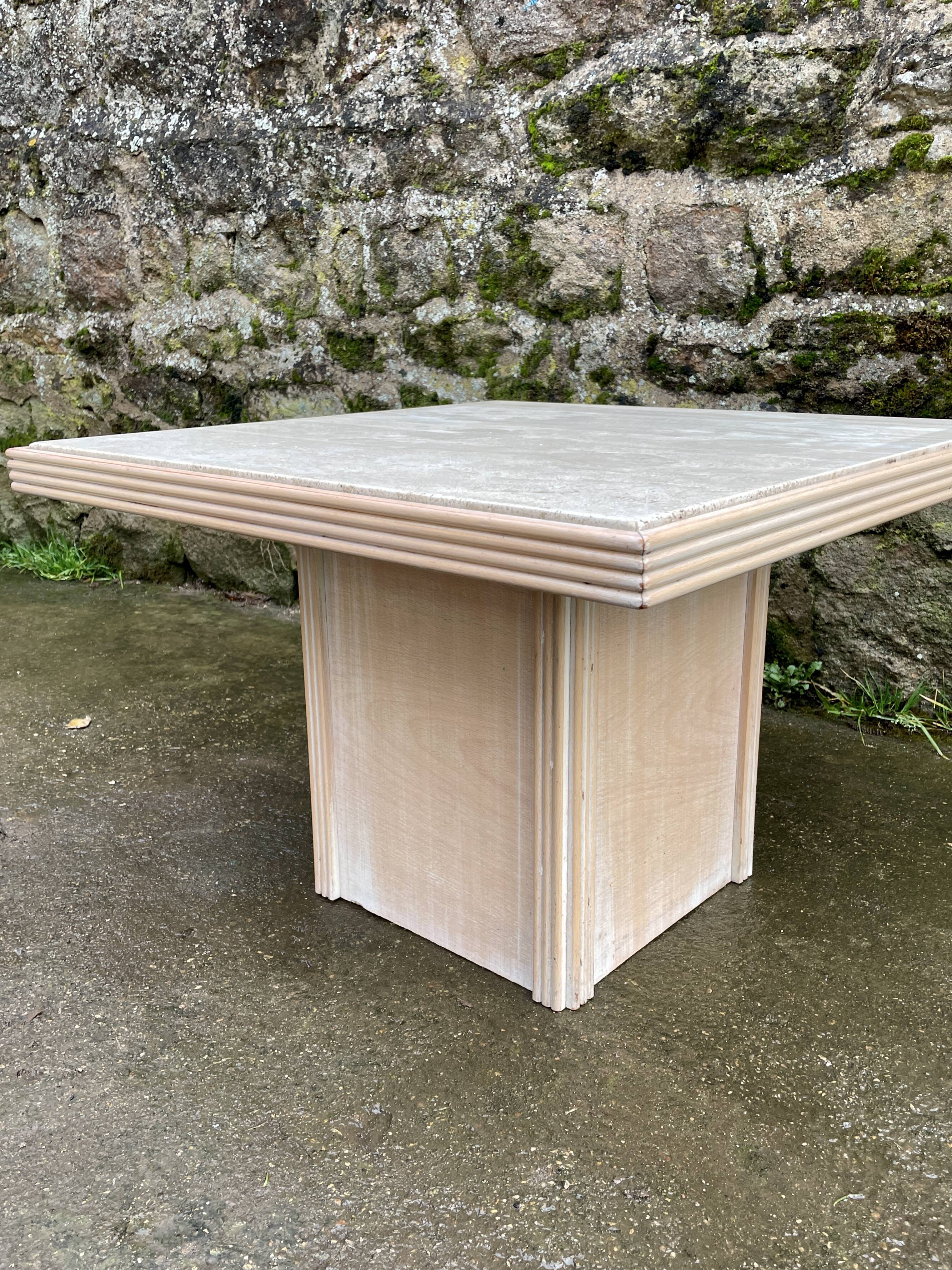 Roche Bobois travertine coffee table, 1980