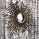 Vintage sun mirror Chaty Vallauris signed with witch's eye Diam 70 cm