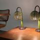 Organic Modern Mario Lopez Torres Style Green Rattan Lamps 1980s