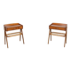 Mid-Century Teak and Rattan Nightstands by Søren Rasmussen, Denmark, 1960s,