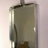 Rectangular brushed steel mirror by Xavier Feal, 1970