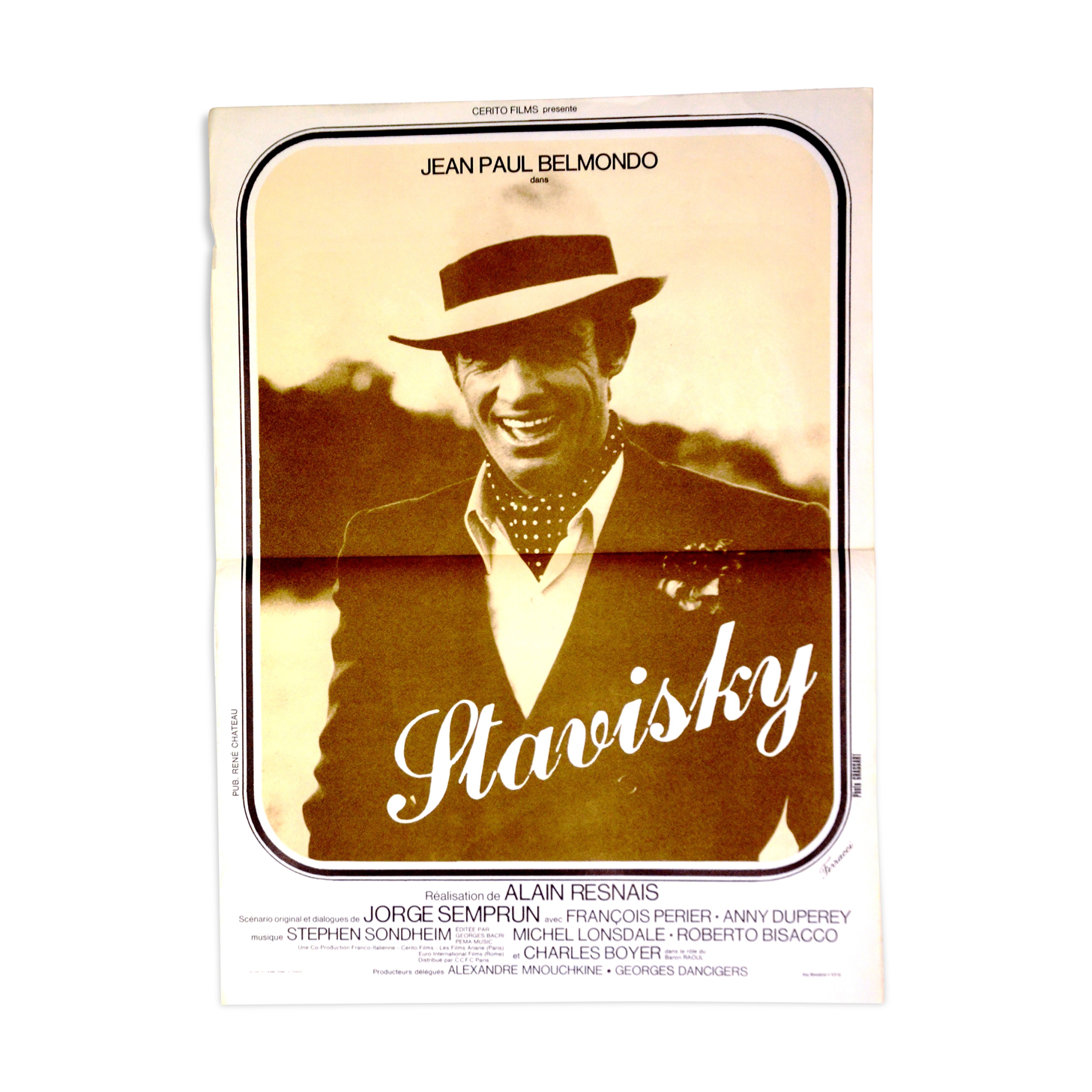 Original movie poster " Stavisky "1974 Jean-Paul Belmondo,Annie Duperey...