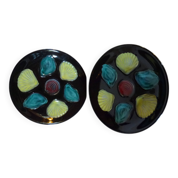 Paire assiettes coquillages
