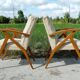 Paire de fauteuils vintage scandinave en bois blond