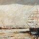 Oil on canvas "bateaux au port" signed e. guilleux