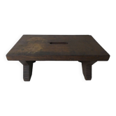Old small wooden bench step in solid oak