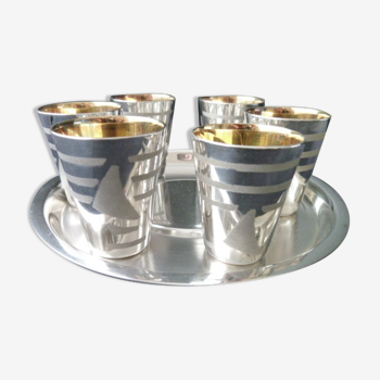 Silver metal shot or liquor service