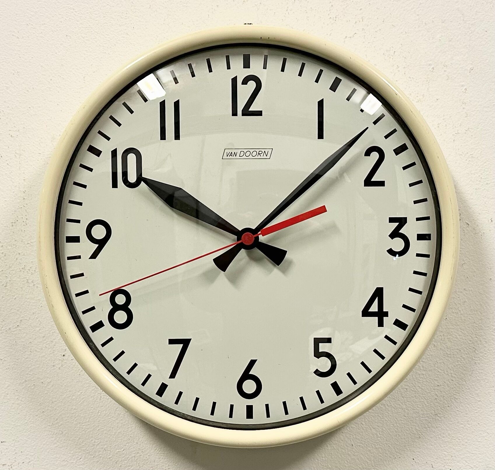 Vintage Beige School Wall Clock from Van Doorn, 1960s