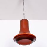 Dark red glass pendant light by Viktor Berndt for Flygsfors Sweden 1960s