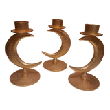 Set of 3 golden candlesticks created by Édouard Rambaud