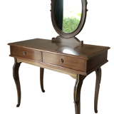 Art Deco style dressing table in mahogany gooseneck mirror