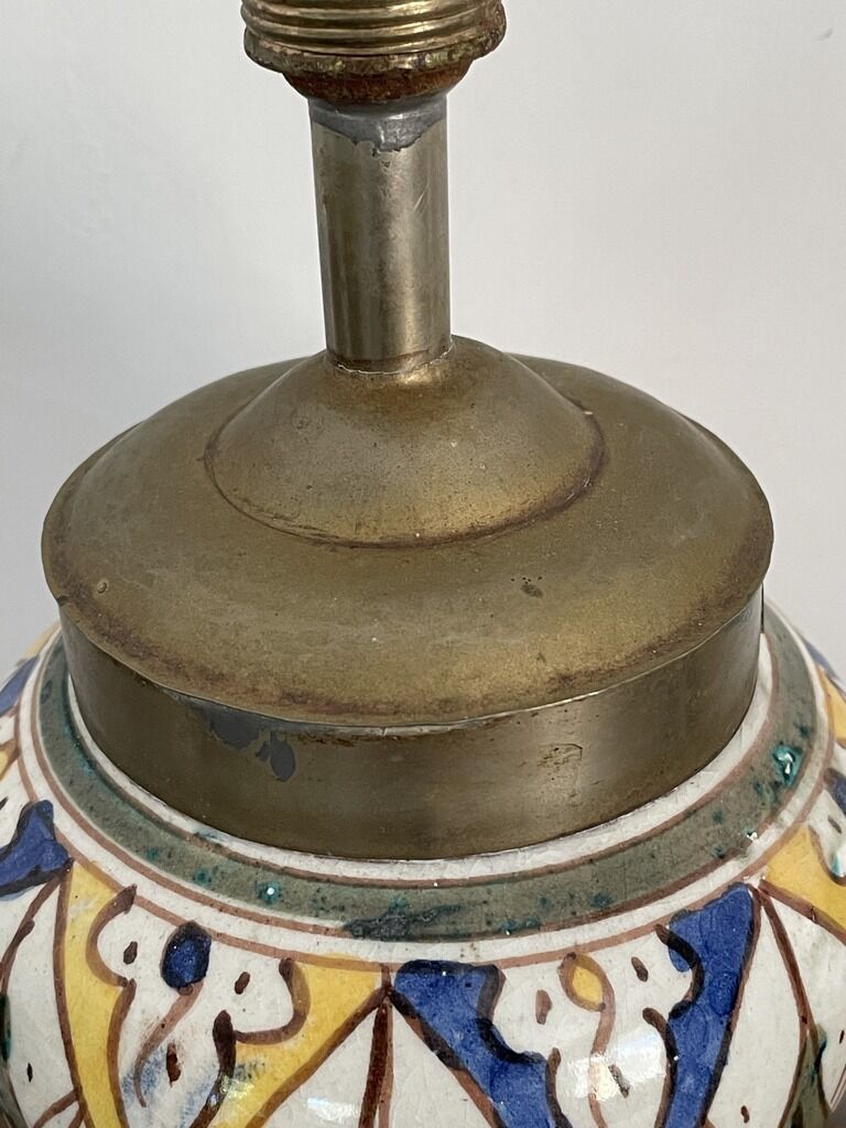 Ceramic lamp and vintage brass