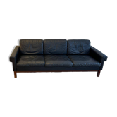 Midcentury leather and teak "Gotland" sofa, Ikea, Sweden, 1967
