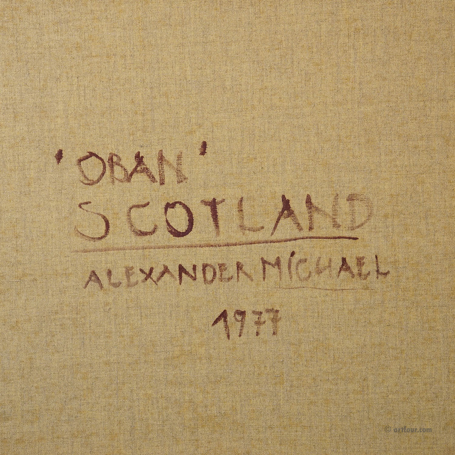 Oban Harbour, Scotland, 1977 – Oil painting by Alexander Michael