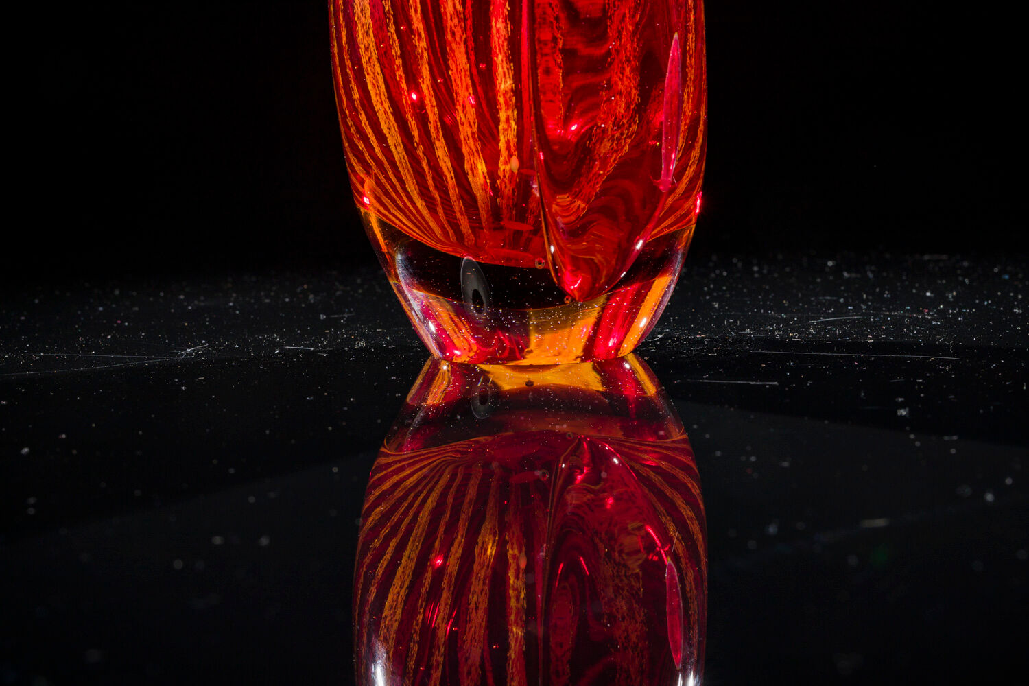 Italian Murano sommerso vase by Flavio Poli