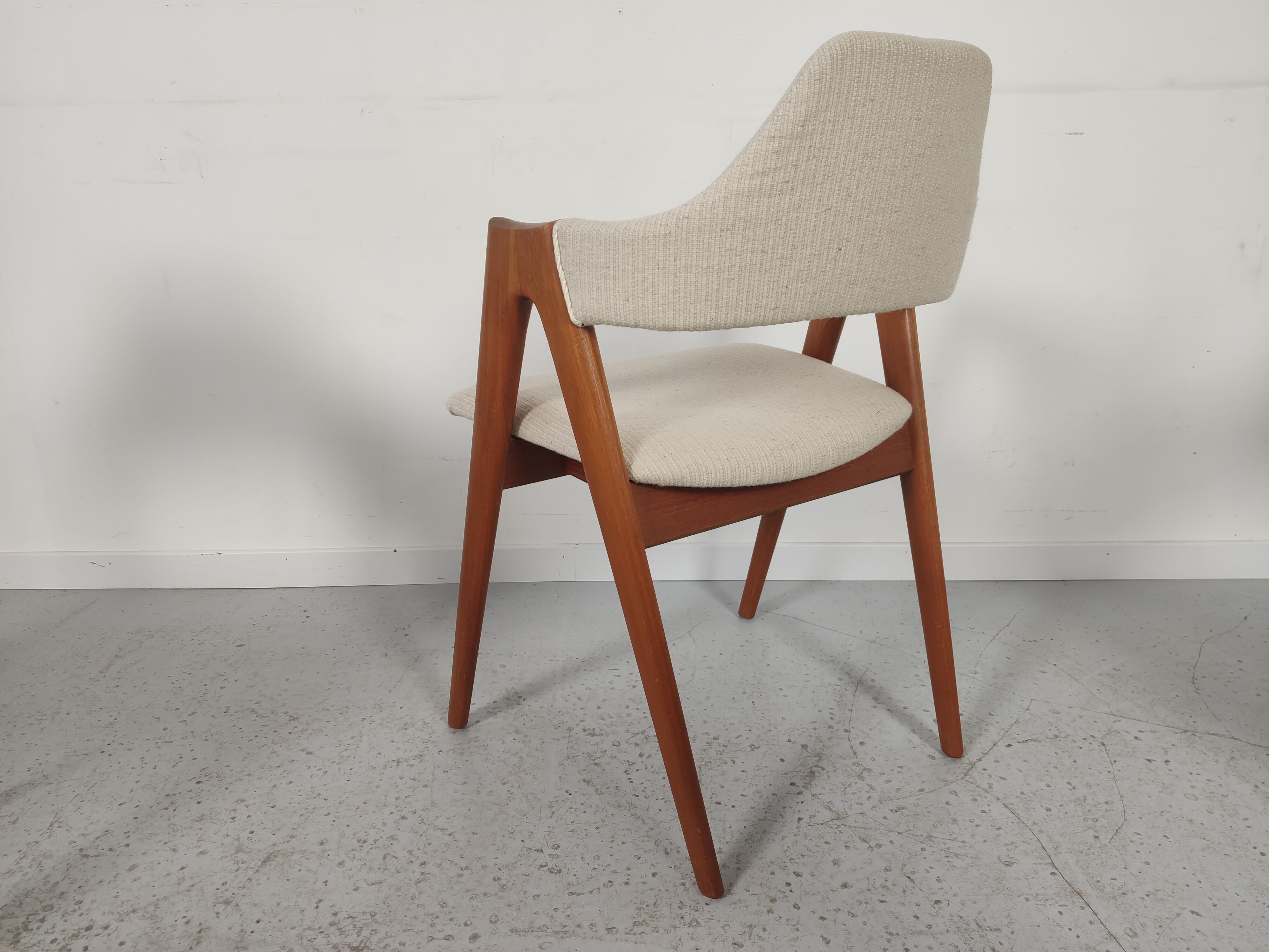 6 "compass" teak chairs by Kai Kristiansen for sva m-bler, 60s