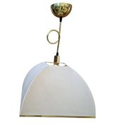 Lampadario Vintage anni '70 in Ottone e Stoffa