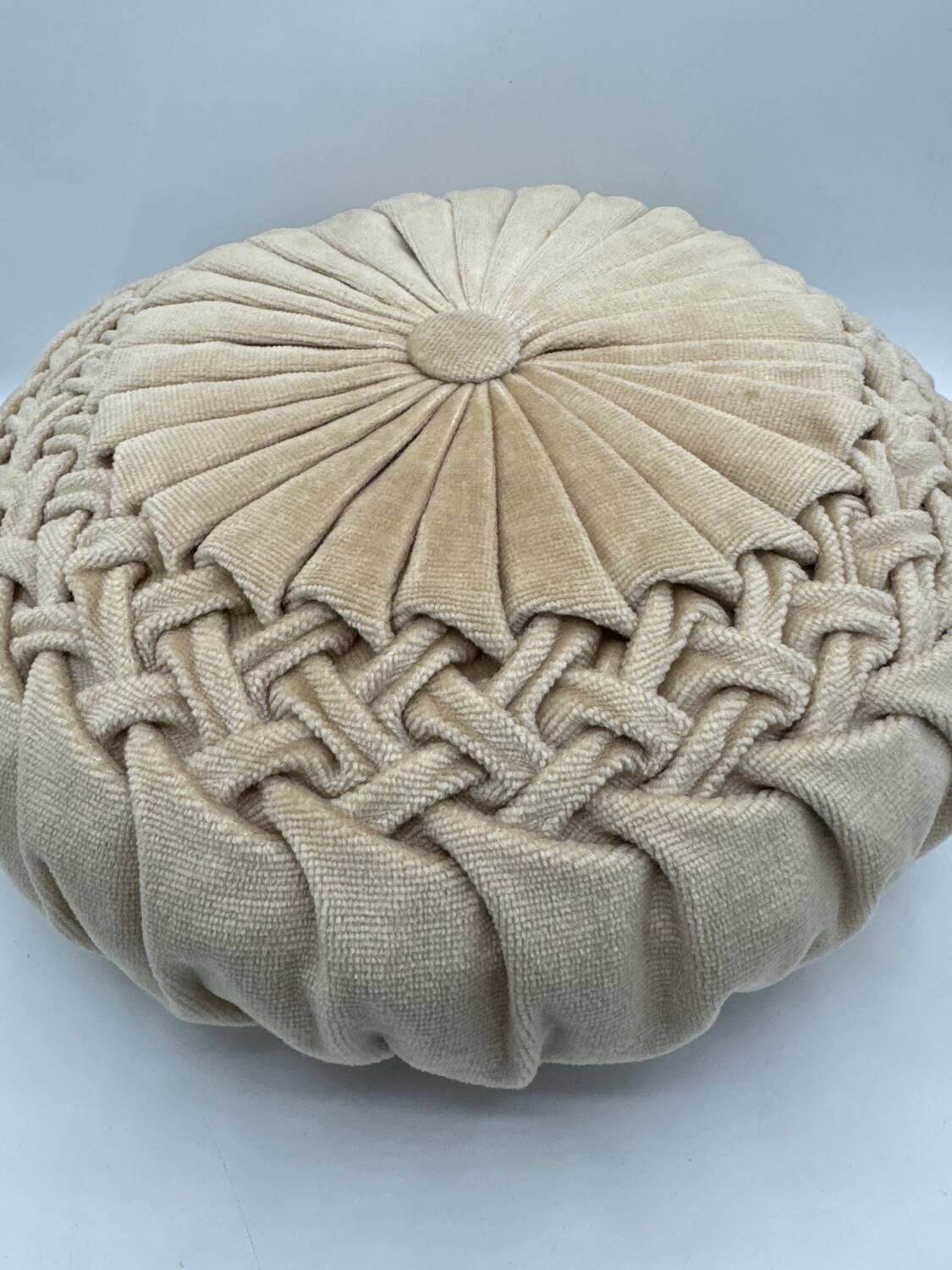 Vintage velvet round cushion