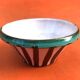1960s Vallauris glazed ceramic striped bowl