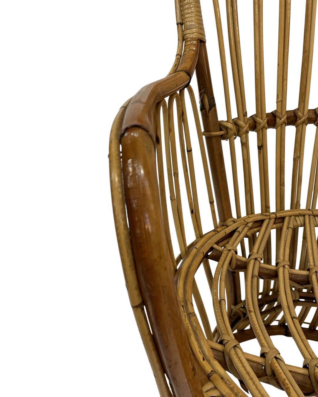 Set of two mid century rattan armchairs by bonacina 1950 design